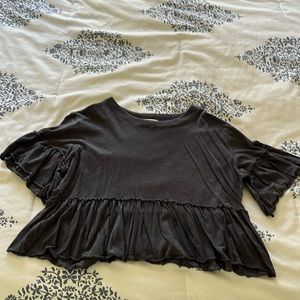Alterd State ruffle sleeve black top